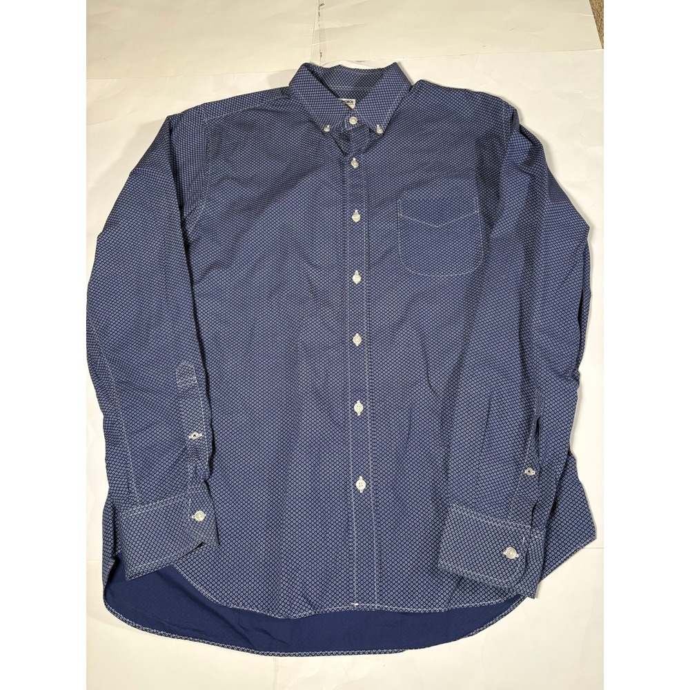 Bonobos Slim Fit Button Down Shirt Men's Large Blue Geometric 100% Cotton